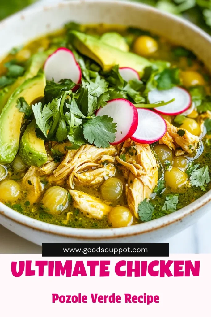 Discover the deliciousness of Pozole Verde Chicken, a vibrant Chicken Pozole Recipe that brings together hominy and tomatillo for a flavorful Mexican Chicken Soup. This comforting Hominy Soup is perfect for any occasion and packed with nourishing ingredients. Make your own version easily at home with this step-by-step guide! Save this recipe for a hearty meal that everyone will love. #PozoleVerdeChicken #ChickenPozoleRecipe #TomatilloPozole #HominySoup