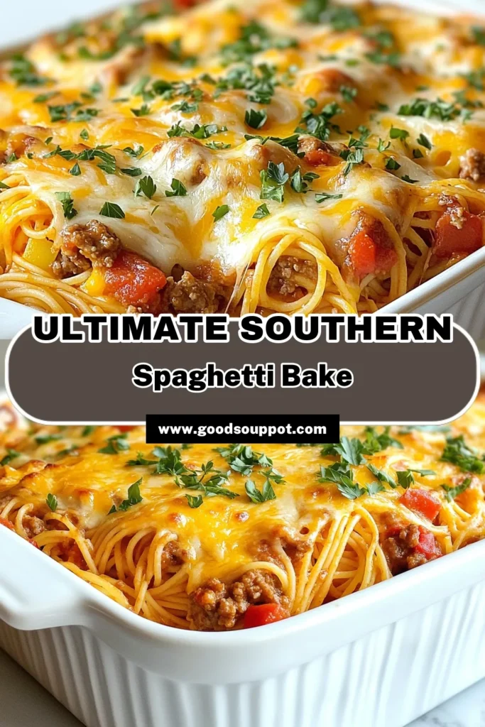 Dive into comfort food with this Southern spaghetti bake! This easy baked spaghetti recipe features a creamy spaghetti dish made with ground turkey, perfect for a hearty family meal. Layered with cheese and rich flavors, it's one of the best easy southern recipes you'll cherish. Discover this deliciousness and savor every bite! Save this recipe for a cozy dinner night. #SouthernSpaghettiBake #BakedSpaghettiRecipe #EasySouthernRecipes #GroundTurkeySpaghetti