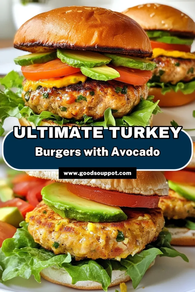 Elevate your mealtime with these savory turkey burgers! This delicious avocado turkey burger recipe features healthy turkey burgers made with ground turkey and whole grain ingredients. Perfect for a quick and wholesome dinner, these whole grain turkey burgers are not only tasty but easy to make. Try these mouthwatering ground turkey burger patties today, and you’ll keep coming back for more! Save this recipe now! #TurkeyBurgers #HealthyEating #AvocadoRecipes #ComfortFood