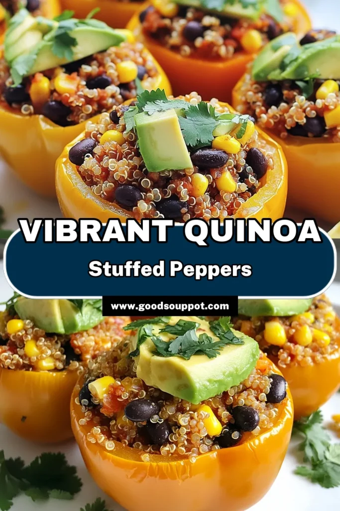 Looking for vibrant and healthy meal ideas for Veganuary? Try this colorful bell pepper recipe featuring quinoa stuffed bell peppers! This easy-to-make vegan stuffed peppers dish combines delicious quinoa and black beans for a nutritious dinner. Packed with flavor and nutrients, these healthy quinoa recipes are perfect for any occasion. Save this recipe for your next meal prep! #VeganRecipes #QuinoaRecipes #StuffedPeppers #HealthyDinners
