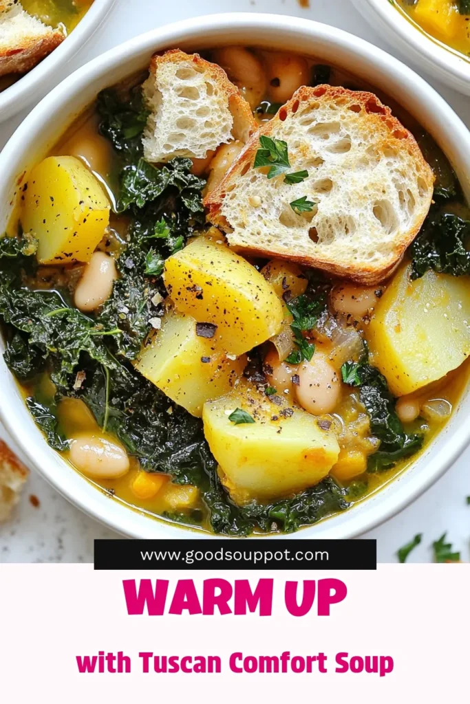 Discover the authentic Tuscan ribollita recipe that brings Italy to your kitchen! This hearty vegetable soup combines cannellini beans soup with fresh kale, potatoes, and crusty bread, creating a deliciously satisfying dish. Perfect for chilly nights, our easy ribollita cooking instructions make it simple to enjoy traditional Italian ribollita ingredients at home. Try it out today and warm your soul! #TuscanRibollita #HeartySoup #ItalianRecipes #VegetableSoup