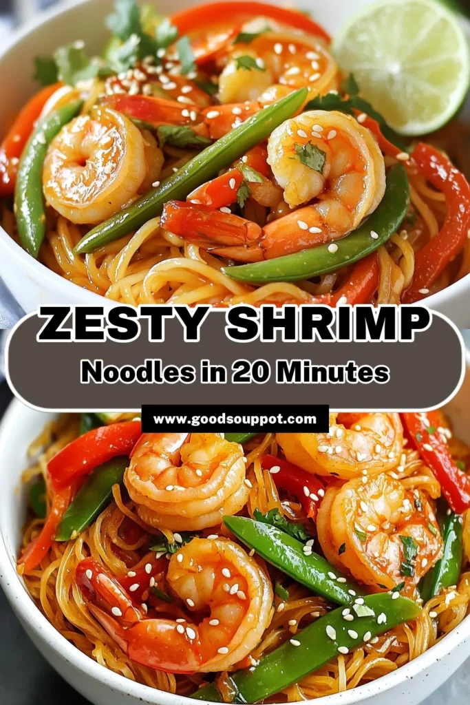 Discover the vibrant flavors of a zesty shrimp noodle stir fry that’s not only delicious but also quick to make! This shrimp stir fry recipe elevates your dinner with healthy ingredients like rice noodles, shrimp, and crisp veggies. Perfect for busy weeknights, it’s an easy stir fry with shrimp that takes just 20 minutes. Try this healthy shrimp noodle dish tonight and enjoy a delightful meal! Save this recipe for your next quick rice noodle recipe inspiration! #ShrimpNoodleStirFry #QuickRecipes #HealthyEating #EasyDinnerIdeas