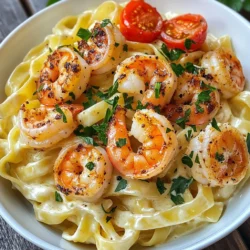 To make Cajun Shrimp Alfredo Pasta, you'll need the following fresh ingredients: - 8 oz fettuccine pasta - 1 lb large shrimp, peeled and deveined - 2 tablespoons Cajun seasoning - 3 tablespoons olive oil, divided - 3 cloves garlic, minced - 1 cup heavy cream - 1 cup grated Parmesan cheese - 1/2 teaspoon salt - 1/2 teaspoon black pepper - 1/4 cup fresh parsley, chopped (for garnish) - 1/2 cup cherry tomatoes, halved (optional) Each ingredient plays a key role in this dish. The fettuccine gives a nice base for the sauce. The large shrimp add protein and flavor. Cajun seasoning brings heat and zest. Olive oil helps cook the shrimp and adds richness. Garlic offers an aromatic kick. Heavy cream makes the sauce smooth and creamy. Parmesan cheese adds a salty, nutty flavor. Salt and pepper enhance all the tastes. Fresh parsley provides a pop of color and freshness. Cherry tomatoes are optional, but they add a sweet touch. Gather these ingredients before you start cooking. It makes the process smooth and fun! {{ingredient_image_1}} Start by boiling salted water in a large pot. Once it boils, add 8 oz of fettuccine pasta. Cook according to the package instructions until it is al dente. This usually takes about 8 to 10 minutes. After cooking, reserve 1/2 cup of the pasta water. Then, drain the pasta and set it aside. In a bowl, take 1 lb of peeled and deveined shrimp. Add 2 tablespoons of Cajun seasoning. Mix well until the shrimp are evenly coated. This adds a great flavor to the shrimp. In a large skillet, heat 2 tablespoons of olive oil over medium heat. Add 3 cloves of minced garlic and sauté for about 30 seconds until it smells good. Then, pour in 1 cup of heavy cream. Stir to mix and bring it to a gentle simmer. Gradually whisk in 1 cup of grated Parmesan cheese until it melts and the sauce is smooth. If the sauce is thick, add some reserved pasta water until it reaches your desired thickness. Add the cooked fettuccine and sautéed shrimp back into the skillet with the Alfredo sauce. Mix everything until the pasta is well coated. Season with 1/2 teaspoon of salt and 1/2 teaspoon of black pepper to taste. If you want, toss in 1/2 cup of halved cherry tomatoes for extra flavor. Before serving, stir in 1/4 cup of chopped fresh parsley for a fresh touch. Serve the pasta in shallow bowls, garnished with more parsley and Parmesan cheese on top. Enjoy your delicious Cajun shrimp Alfredo pasta! To get that great Cajun taste, use fresh Cajun seasoning. You can find it at stores or make your own. Mix paprika, onion powder, garlic powder, and cayenne pepper. Use about two tablespoons for one pound of shrimp. Make sure the shrimp are coated well. This spreads the flavor evenly. Cooking pasta al dente means it is firm but not hard. Start by boiling salted water. This adds flavor to the pasta. Cook the fettuccine for about 8-10 minutes. Check the pasta a minute or two before the time is up. Taste it! If it is tender but still has a slight bite, it is perfect. Reserve some pasta water to mix later if needed. For a beautiful plate, use shallow bowls. Add the pasta and shrimp, then sprinkle fresh parsley on top. If you like, add grated Parmesan cheese for extra flavor. Halved cherry tomatoes can add a pop of color and taste. A bright dish makes the meal more inviting! Pro Tips Perfect Pasta Texture: Make sure to cook the fettuccine until just al dente for the best texture. It will continue to cook slightly when mixed with the sauce. Homemade Cajun Seasoning: For an extra kick, consider making your own Cajun seasoning with paprika, cayenne, garlic powder, onion powder, thyme, and oregano. Creamy Sauce Tip: Gradually whisk in the Parmesan cheese to avoid clumping and ensure a silky smooth Alfredo sauce. Garnish for Freshness: Adding cherry tomatoes not only enhances the flavor but also adds a pop of color and freshness to your dish. {{image_2}} You can easily make this dish gluten-free. Use gluten-free fettuccine pasta instead. Many brands offer great options that taste just like regular pasta. Check the cooking time on the package, as it may vary. This swap keeps the dish delicious without gluten. For a vegetarian twist, skip the shrimp. Use sautéed mushrooms or zucchini instead. Both add a nice texture and flavor. You can also add more veggies like spinach or bell peppers. These options keep the meal hearty and satisfying. The creamy Alfredo sauce pairs well with these veggies. If you love heat, add more Cajun seasoning. You can also toss in some diced jalapeños or red pepper flakes. Both spices will give your pasta a nice kick. Adjust the amount to your taste. You can also serve with hot sauce on the side for extra spice. To keep your Cajun shrimp Alfredo pasta fresh, place it in an airtight container. Let it cool before sealing it. Store it in the fridge for up to three days. Make sure to label your container with the date. This way, you can enjoy the meal later without worrying about spoilage. When you are ready to eat, reheat the pasta gently. Use a skillet over medium heat for best results. Add a splash of water or cream to prevent it from drying out. Stir often until it’s heated through. You can also microwave it in short bursts, stirring in between. This will help keep the sauce creamy and smooth. If you want to freeze your Cajun shrimp Alfredo pasta, first let it cool completely. Once cooled, transfer it to a freezer-safe container. It will last in the freezer for up to three months. To reheat, thaw it in the fridge overnight. Then, follow the reheating tips above to enjoy your pasta again. You can use half-and-half or whole milk as a lighter option. For a vegan choice, try coconut cream or cashew cream. These alternatives will change the taste but still create a creamy sauce. Yes, you can use any pasta you like! Penne, linguine, or even gluten-free pasta work well. Just remember to adjust the cooking time based on the pasta type you choose. To lower the heat, use less Cajun seasoning. You can also add more cream or cheese to balance the spice. If you want a milder flavor, try a mix of Cajun seasoning and Italian herbs. Cajun Shrimp Alfredo Pasta can be part of a balanced diet. It has protein from shrimp and some fat from cream. To make it healthier, consider using whole grain pasta and adding veggies like spinach or bell peppers. This blog post covered making Cajun Shrimp Alfredo Pasta. We explored ingredients, steps, and tips. You learned how to cook perfect pasta and shrimp while creating a creamy sauce. This dish offers fun variations for gluten-free and vegetarian diets. You can store leftovers and reheat them easily. Enjoy exploring flavors in your kitchen. Whether it's a weeknight meal or a special occasion, this recipe fits perfectly. Happy cooking!