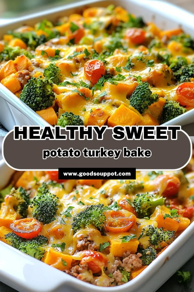 Savor the goodness of this Sweet Potato Ground Turkey Bake—a healthy twist on classic comfort food! Packed with ground turkey, nutritious sweet potatoes, and vibrant broccoli, this baked sweet potato meal is a must-try. Perfect for a cozy weeknight dinner, this healthy sweet potato casserole is sure to impress. Dive into this delicious ground turkey recipe and enjoy a wholesome dish that the whole family will love. Save this recipe for later! #SweetPotatoTurkeyBake #GroundTurkeyRecipes #HealthyCasserole #BakedSweetPotatoMeals