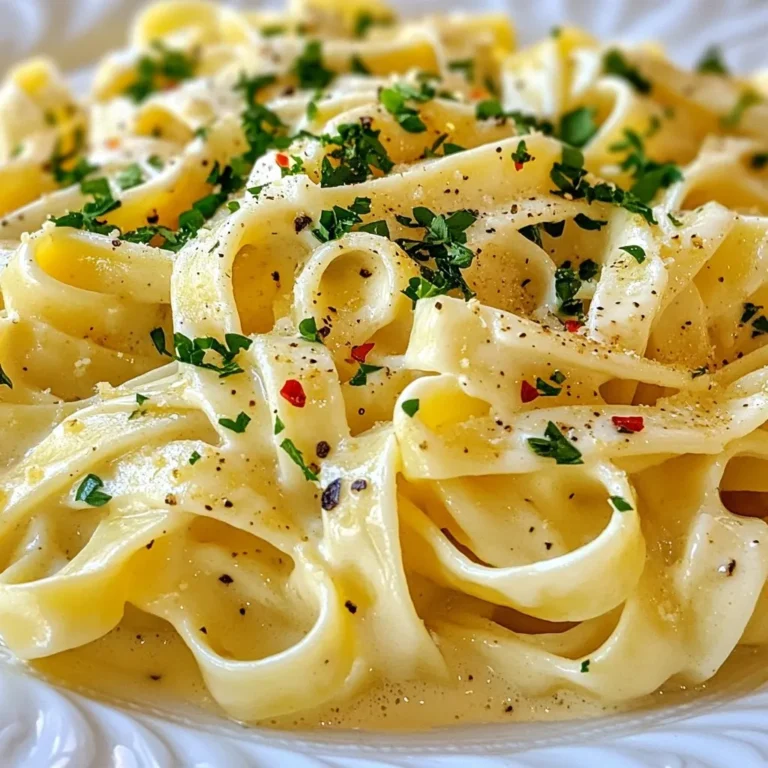 To make Vegan Alfredo Pasta, you need a few key items. Here’s what you will need: - 12 oz fettuccine pasta (or any pasta of your choice) - 1 cup raw cashews (soaked for at least 4 hours) - 1 ½ cups vegetable broth - 2 tablespoons nutritional yeast - 2 tablespoons olive oil - 3 cloves garlic, minced - 1 tablespoon lemon juice - Salt and pepper to taste - Fresh parsley, chopped (for garnish) - Optional: red pepper flakes for heat These ingredients come together to create a creamy and comforting dish. If you want to kick it up a notch, consider adding: - Red pepper flakes for some heat - Sautéed mushrooms for extra texture - Spinach for added nutrition - Nutritional yeast for a cheesy flavor boost These additions can enhance your dish and make it your own. If you have allergies or dietary needs, here are some swaps you can make: - Use gluten-free pasta if you are gluten-sensitive. - Swap cashews for sunflower seeds if you have a nut allergy. - Replace vegetable broth with water if you prefer a lighter flavor. - Use coconut milk instead of vegetable broth for a richer, creamier sauce. These options will keep your Vegan Alfredo Pasta delicious while meeting your needs. {{ingredient_image_1}} First, fill a large pot with water. Add a pinch of salt and bring it to a boil. Once boiling, add 12 oz of fettuccine pasta. Cook it according to the package instructions. Stir occasionally to prevent sticking. When the pasta is al dente, drain it and set it aside. While your pasta cooks, let’s make the sauce. Start by soaking 1 cup of raw cashews in water for at least 4 hours. Drain the cashews. In a blender, combine the soaked cashews, 1 ½ cups of vegetable broth, 2 tablespoons of nutritional yeast, 2 tablespoons of olive oil, 3 minced garlic cloves, and 1 tablespoon of lemon juice. Blend until smooth and creamy. If the sauce is too thick, add a little more broth until it’s just right. Now, it’s time to mix! Pour the creamy sauce into a saucepan over medium heat. Stir often for about 5 to 7 minutes until it’s warm. Add salt and pepper to taste. Next, add the drained pasta to the saucepan. Toss everything together until the pasta is well-coated with the sauce. Serve hot, garnished with fresh parsley and red pepper flakes if you like a bit of heat. Enjoy! Soaking cashews is key for a creamy sauce. I suggest soaking them for at least four hours. This softens the nuts, making them blend smoothly. If you're short on time, soak them in hot water for about 30 minutes. This can help, but it’s not quite the same. Sometimes, the sauce can be thick. If that happens, don't worry! Simply add a little more vegetable broth. Start with a tablespoon at a time. Blend again until you reach the texture you want. The perfect sauce should coat the pasta well without being runny. When serving, make it look great! Add fresh parsley on top for color. A sprinkle of red pepper flakes can add a nice kick. Pair this dish with a side salad or garlic bread. These sides will balance the meal and make it even better. Enjoy your creamy vegan Alfredo pasta! Pro Tips Soak Cashews Properly: Make sure to soak your cashews for at least 4 hours, or overnight for a creamier texture. This step is crucial for achieving that velvety Alfredo sauce consistency. Adjust Sauce Thickness: If your Alfredo sauce turns out too thick, don’t hesitate to add more vegetable broth a little at a time until you reach your desired creaminess. Flavor Enhancements: For an extra depth of flavor, consider adding a pinch of smoked paprika or a splash of white wine to the sauce while heating. Perfect Pasta Ratio: When mixing the pasta with sauce, ensure that the pasta is well-coated. If necessary, reserve some pasta water to help the sauce adhere better. {{image_2}} You can make this dish even better by adding veggies. Think of greens like spinach or kale. They add great color and taste. You can also use broccoli or peas for crunch. Just cook your pasta and add the veggies during the last few minutes of cooking. This way, they stay bright and fresh. Toss them into the creamy sauce at the end for a wonderful mix. If you want more protein in your meal, try adding chickpeas or lentils. They are easy to add and very filling. You can also use tofu or tempeh. Cook them in a pan until golden. Then mix them into your pasta. This not only boosts protein but also makes your dish more satisfying. Herbs and spices can change the whole taste of your pasta. Fresh basil and oregano add a nice Italian twist. For a bit of heat, sprinkle in some red pepper flakes. You can also try smoked paprika for a deeper flavor. Just add these extras while you heat your sauce. Taste as you go to make sure it’s just right for you. To keep your vegan Alfredo pasta fresh, store it in an airtight container. Let it cool down before sealing. Place it in the fridge. It will stay good for about 3 to 5 days. If you want to keep it longer, freezing is a great option. When you're ready to eat the leftovers, reheat the pasta on low heat. You can use a stove or microwave. If using the stove, add a splash of vegetable broth or water. This helps bring back the creamy texture. Stir often to heat evenly. In the microwave, heat in short bursts. Stir in between to avoid hot spots. To freeze your vegan Alfredo pasta, portion it out into containers. Make sure they are freezer-safe. Leave some space at the top for expansion. It can last up to 3 months in the freezer. When you’re ready to cook, thaw it overnight in the fridge. Then, reheat as mentioned above for a quick meal. Yes, you can use any pasta you like. Fettuccine is great, but penne or spaghetti works too. Whole wheat or chickpea pasta adds flavor and nutrition. Just remember to adjust cooking times based on the pasta you choose. Yes, this recipe can be gluten-free. Simply swap regular pasta for gluten-free pasta. Many brands offer great options that taste good. Make sure to check labels for any hidden gluten. To make the sauce creamier, soak cashews longer. Aim for eight hours if possible. You can also add more vegetable broth slowly while blending. If you still want a richer taste, try adding a bit more olive oil. This blog post shared how to make a delicious vegan Alfredo pasta. We covered ingredients, cooking steps, and handy tips to improve your dish. You learned about variations, storage, and answered common questions. I hope you feel ready to try this recipe. It's simple and tasty, perfect for any meal. With the right ingredients and a few tricks, you'll wow everyone at your table. Enjoy your cooking adventure!