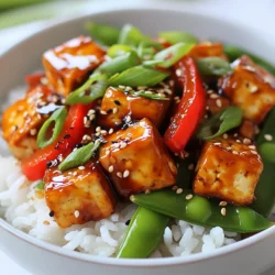 - 1 block (14 oz) firm tofu, drained and pressed - 1 cup jasmine rice - 1 red bell pepper, sliced - 1 cup snap peas, trimmed - 2 green onions, sliced For the teriyaki tofu rice bowls, firm tofu is key. It holds its shape well while cooking. Jasmine rice adds a light and fragrant base. Fresh vegetables like red bell pepper and snap peas bring crunch and color. Green onions add a fresh kick and look great on top. - 3 tablespoons soy sauce (low sodium) - 3 tablespoons maple syrup - 1 tablespoon rice vinegar - 1 teaspoon sesame oil The marinade is what makes this dish shine. Soy sauce gives a savory depth. Maple syrup adds sweetness, balancing the saltiness. Rice vinegar provides a slight tang, while sesame oil adds a nutty flavor. Together, they create a rich sauce for the tofu. - 1 tablespoon vegetable oil - Sesame seeds for garnish - Salt and pepper to taste You'll need vegetable oil to fry the tofu until golden. Sesame seeds make a lovely garnish, adding texture. A pinch of salt and pepper enhances the flavors. These simple items help create a delicious and healthy meal. {{ingredient_image_1}} First, rinse the jasmine rice under cold water. This helps remove extra starch. Rinse until the water is clear. Next, in a medium saucepan, combine 1 cup of rice and 2 cups of water. Bring it to a boil. Once boiling, lower the heat and cover. Let it simmer for 15 minutes. After that, remove it from heat and let it sit with the lid on for 5 minutes. This will make the rice fluffy and perfect. While the rice cooks, it’s time to prepare the tofu. Start by cutting the pressed tofu into bite-sized cubes. In a bowl, whisk together 3 tablespoons of soy sauce, 3 tablespoons of maple syrup, 1 tablespoon of rice vinegar, and 1 teaspoon of sesame oil. Add the tofu cubes to the bowl. Gently toss the cubes to coat them in the marinade. Let the tofu marinate for at least 10 minutes. This gives it great flavor. Now, heat 1 tablespoon of vegetable oil in a non-stick skillet over medium-high heat. Once the oil is hot, add the marinated tofu cubes. Reserve the leftover marinade for later. Cook the tofu for about 8 to 10 minutes. Turn the cubes occasionally. You want them to be golden brown and crispy on all sides. This step is key to getting that nice texture. Tofu can be tricky, but pressing it makes a big difference. Start with firm tofu. Wrap the block in a clean towel. Place a heavy object on top to squeeze out water. Let it sit for at least 15 minutes. This helps the tofu soak up flavors later. For crispy tofu, cut it into bite-sized cubes. After marinating, heat oil in a non-stick skillet. Cook the tofu on medium-high heat. Turn it often to get all sides golden brown. This usually takes about 8 to 10 minutes. The right texture is key for a great bite. When it comes to veggies, use fresh ones for the best taste. Red bell peppers and snap peas work well together. You can also try broccoli or carrots for variety. Timing is crucial for the perfect texture. Stir-fry these veggies for about 3 to 4 minutes. They should be bright and tender but still crunchy. This keeps the dish vibrant and fresh. When assembling your rice bowls, start with a fluffy base of jasmine rice. Divide it evenly into bowls. Then, scoop the tofu and vegetable mix on top. To elevate the dish, drizzle extra teriyaki sauce over everything. You can also add sesame seeds and green onions for a nice crunch. This adds flavor and makes your bowl look appealing too! Pro Tips Press Tofu Well: Ensure you press the tofu thoroughly to remove excess water, which helps it absorb the marinade better and achieve a crispier texture when cooked. Customize Your Veggies: Feel free to swap in your favorite vegetables such as broccoli, carrots, or zucchini for added variety and nutrition in your rice bowls. Let the Marinade Soak: For the best flavor, allow the tofu to marinate for longer than 10 minutes if time permits. An hour or more will intensify the taste. Serve with a Side: Consider pairing these rice bowls with a light salad or miso soup for a complete and satisfying meal experience. {{image_2}} You can switch the tofu for tempeh if you like a firmer texture. Tempeh has a nutty taste that adds depth. For meat-eaters, consider grilled chicken or beef. Both pair well with teriyaki sauce. Shrimp is another tasty option that cooks quickly and absorbs flavors well. If you want a different base, try quinoa. It cooks fast and is high in protein. Cauliflower rice is a great low-carb choice. It’s light and takes on the flavors of the dish. For gluten-free options, use brown rice or wild rice. Both add a nice chew to your bowl. Want more flavor? Add ginger and garlic to the marinade. They give a nice kick. You can also sprinkle in some chili flakes for heat. If you love sauces, try adding sriracha or hoisin sauce. Both add unique tastes to your dish and can change the flavor profile completely. To keep your Teriyaki Tofu Rice Bowls fresh, store them in an airtight container. Place the leftover rice, tofu, and vegetables in the fridge. They will last for about 3 to 4 days. When you are ready to eat, reheat the rice and tofu together. Use a microwave or a skillet for even heating. Add a splash of water to the rice if it feels dry. Heat until everything is warm and ready to enjoy. Yes, you can freeze your Teriyaki Tofu Rice Bowls! However, tofu may change texture after freezing. It can become spongy but still tastes great. To freeze, separate the rice, tofu, and vegetables. Place each in freezer-safe bags or containers. Make sure to remove as much air as possible. They can stay good for up to 3 months. When you want to eat them, thaw in the fridge overnight. Reheat as mentioned above, and enjoy a quick meal! To make teriyaki sauce, you need a few simple ingredients. Combine 3 tablespoons of soy sauce, 3 tablespoons of maple syrup, 1 tablespoon of rice vinegar, and 1 teaspoon of sesame oil. Whisk them together in a bowl until smooth. This sauce balances sweet and savory flavors, perfect for your tofu. You can adjust the sweetness or saltiness based on your taste. Yes, you can use other types of tofu. Firm tofu works best for a crispy texture. Soft or silken tofu may fall apart during cooking. If you want a meat-like texture, try extra-firm tofu. Just remember to press it well to remove excess water. This helps it absorb flavors better and become crispy when cooked. You can pair these rice bowls with many delicious sides. Here are some suggestions: - Steamed broccoli: It adds color and nutrition. - Edamame: This provides a nice protein boost. - Cucumber salad: A refreshing side that balances the meal. For beverages that complement the dish, consider: - Green tea: It complements the flavors well. - Sake: This Japanese rice wine enhances the experience. - Sparkling water with lime: A refreshing choice that cleanses your palate. In this blog post, we explored a tasty Teriyaki Tofu Rice Bowl. We covered essential ingredients, including firm tofu, jasmine rice, and fresh veggies. You learned how to marinate tofu and achieve the perfect crispy texture. We also shared tips on storing leftovers and how to customize the dish according to your taste. Remember, cooking should be fun and easy. Use this guide to create your own delicious and healthy bowls. Enjoy your cooking journey and remember to experiment!