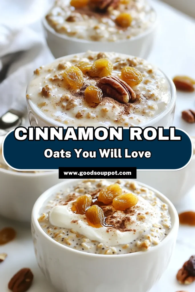 Start your morning right with these delicious Cinnamon Roll Overnight Oats! This healthy overnight oats recipe combines rolled oats, Greek yogurt, and the delightful flavors of cinnamon and maple syrup. It's an easy oatmeal breakfast that requires no cooking—perfect for busy mornings. Enjoy a nutritious no-cook breakfast idea that you can prepare in just 10 minutes. Try this recipe for an energizing start! #OvernightOats #HealthyBreakfast #NoCookBreakfast #OatmealRecipes
