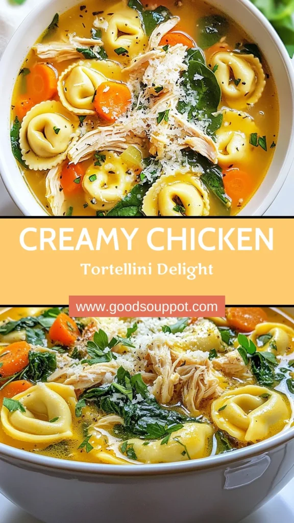 Enjoy a wholesome meal with this Instant Pot Chicken Tortellini Soup that's both delicious and easy to make. In just 30 minutes, you can savor a creamy, comforting dish that combines chicken, tortellini, and fresh veggies. This Quick Chicken Tortellini Soup Recipe is perfect for busy weeknights and is all made in one pot! Don't miss out on this Easy Tortellini Soup Instant Pot recipe. Save this One Pot Chicken Soup with Tortellini for your next family dinner! #InstantPotRecipes #ChickenSoup #Tortellini #ComfortFood