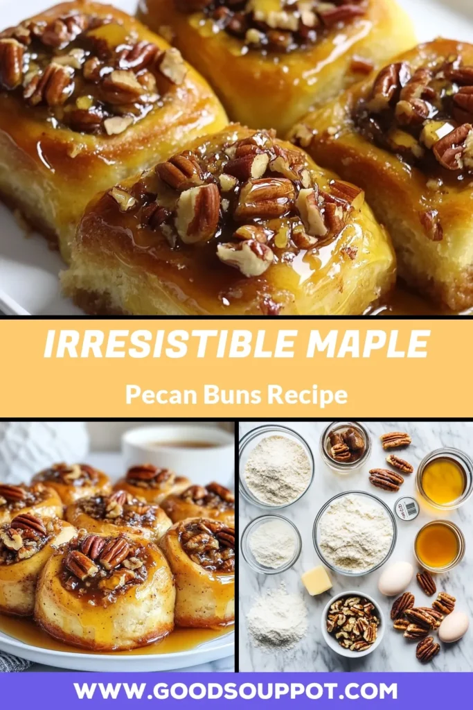 Indulge in these delicious Maple Pecan Sticky Buns, a perfect treat for any occasion! This easy sticky buns recipe combines tender dough with a rich filling of brown sugar, cinnamon, and crunchy pecans. Drizzled with maple syrup, these pecan cinnamon rolls are wonderful for breakfast or dessert. Treat yourself to the best maple syrup recipes today! Save this recipe for a sweet delight! #MaplePecanStickyBuns #EasyStickyBuns #PecanCinnamonRolls #HomemadeStickyBuns