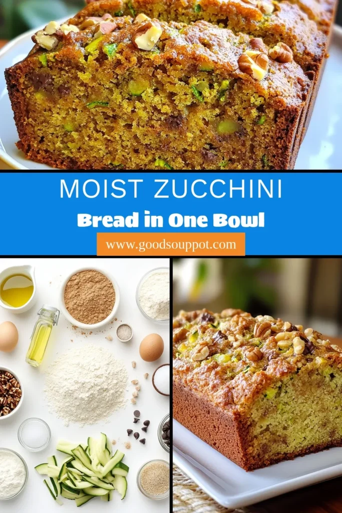 Discover this easy one-bowl zucchini bread recipe that’s perfect for any occasion! This moist zucchini bread combines fresh grated zucchini with warm spices for a deliciously satisfying treat. Make homemade zucchini bread with minimal mess and enjoy a delightful slice with or without nuts and chocolate chips. Get ready to bake and savor flavors that everyone will love! Save this easy zucchini bread recipe now for your next baking adventure! #ZucchiniBread #BakingRecipes #HealthyTreats #HomemadeDelights