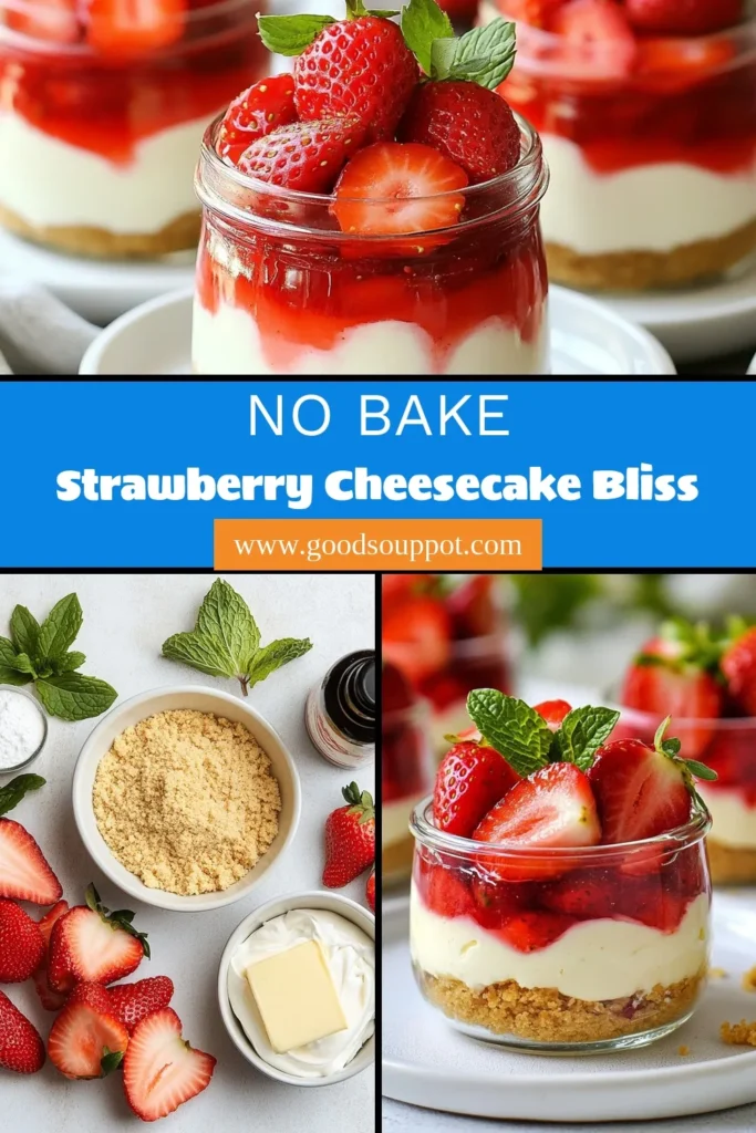 Delight in this no-bake strawberry cheesecake thatβs perfect for any summer gathering! These cheesecake jars are an easy strawberry dessert, bringing together creamy cheesecake filling and fresh strawberries in a convenient jar. This no-bake desserts recipe requires minimal prep time and is a delicious way to impress your guests. Try this cheesecake jars recipe today and elevate your summer dessert recipes! Save and share! #NoBakeDesserts #StrawberryCheesecake #SummerTreats #EasyDesserts