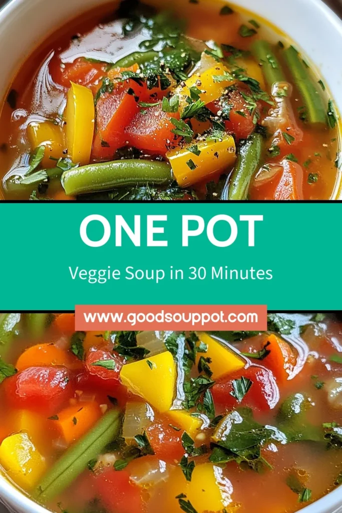 Warm up with this easy one-pot vegetable soup that’s the perfect cozy comfort food! Packed with fresh veggies, this healthy vegetable soup is not only delicious but also a breeze to make. Follow our hearty soup recipe to create a flavorful dish that will delight your family. Perfect for any occasion, it’s a must-try for soup lovers. Save this cozy vegetable soup recipe for your next meal! #OnePotSoup #HealthyRecipes #VegetableSoup #EasyMeals