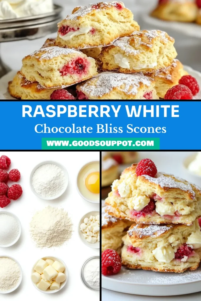 Indulge in these delicious Raspberry White Chocolate Scones, the perfect combination of sweet and tart! This easy scone recipe features fresh raspberries and rich white chocolate chips, making it an ideal fresh raspberry dessert. Discover white chocolate scone variations and enjoy homemade scones with raspberries that everyone will love. Try this quick recipe and elevate your baking game today! Save for later! #SconeRecipe #Baking #RaspberryDessert #HomemadeScones