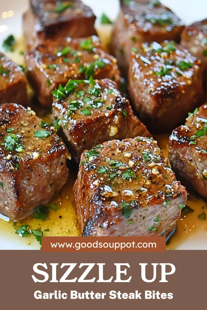 Indulge in these delicious Garlic Butter Steak Bites! This easy sirloin steak recipe is perfect for busy weeknights or special occasions. With tender, juicy garlic steak bites cooked to perfection in a skillet, you'll savor every bite. Impress your family with this quick dish that's ready in just 20 minutes. Don't miss out—save this recipe now! #GarlicButterSteakBites #EasySteakBites #SkilletSteakRecipe #SirloinSteakRecipe