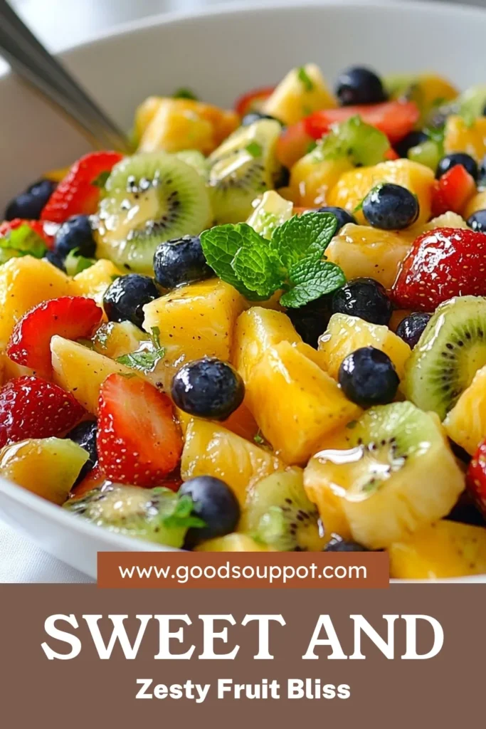 Discover a deliciously refreshing honey lime fruit salad that perfectly combines tropical flavors with a healthy twist. This easy fruit salad with honey features fresh pineapple, strawberries, kiwi, blueberries, and banana, all drizzled with a zesty honey lime dressing. Perfect as a light dessert or a nourishing snack, this fresh fruit salad recipe will brighten your day! Save this healthy fruit salad for your next gathering! #HoneyLimeFruitSalad #TropicalFruitSalad #HealthyRecipe #FruitSalad