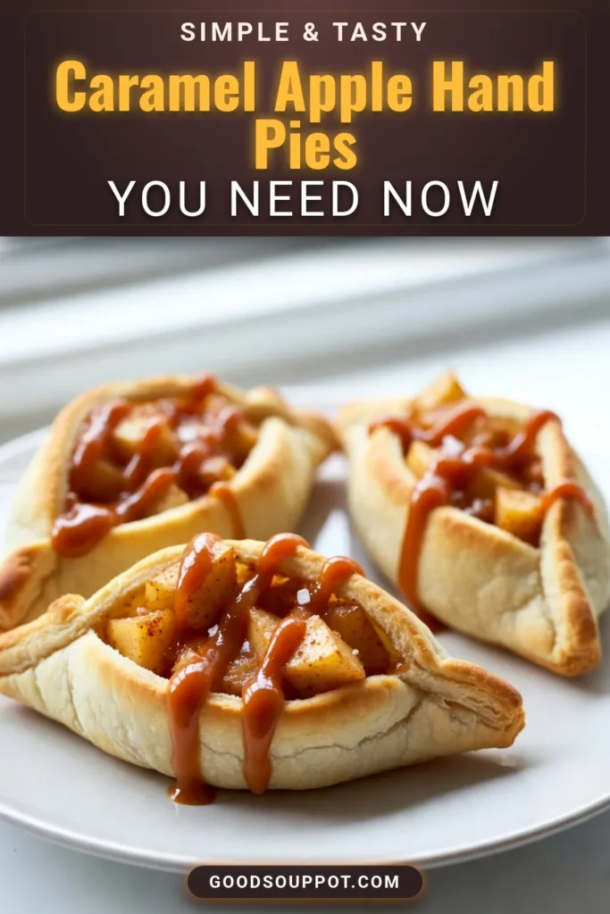 Indulge in these delicious caramel apple hand pies, the perfect easy apple dessert for fall! With a flaky crust and gooey caramel filling, these homemade hand pies are sure to impress. Using simple pie crust recipes, you can whip up this delightful treat in no time. Perfect for gatherings or cozy nights at home, be sure to save this recipe for your next fall dessert recipes! Try it today and enjoy! #CaramelAppleHandPies #FallDessertRecipes #EasyAppleDessert #HomemadeHandPies