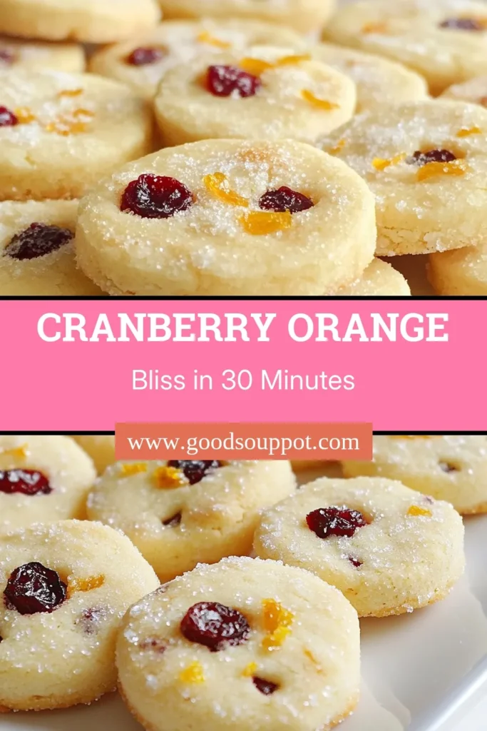 Looking for a festive cookie recipe? Try this easy recipe for cranberry orange shortbread! With the delightful flavors of orange zest and sweet dried cranberries, these homemade cranberry cookies are perfect for the holiday season. This easy shortbread recipe makes 24 delicious cookies that will impress your guests. Don't miss out—save this recipe for your next baking adventure! #CranberryOrangeShortbread #FestiveCookies #OrangeZestCookies #HomemadeCranberryCookies
