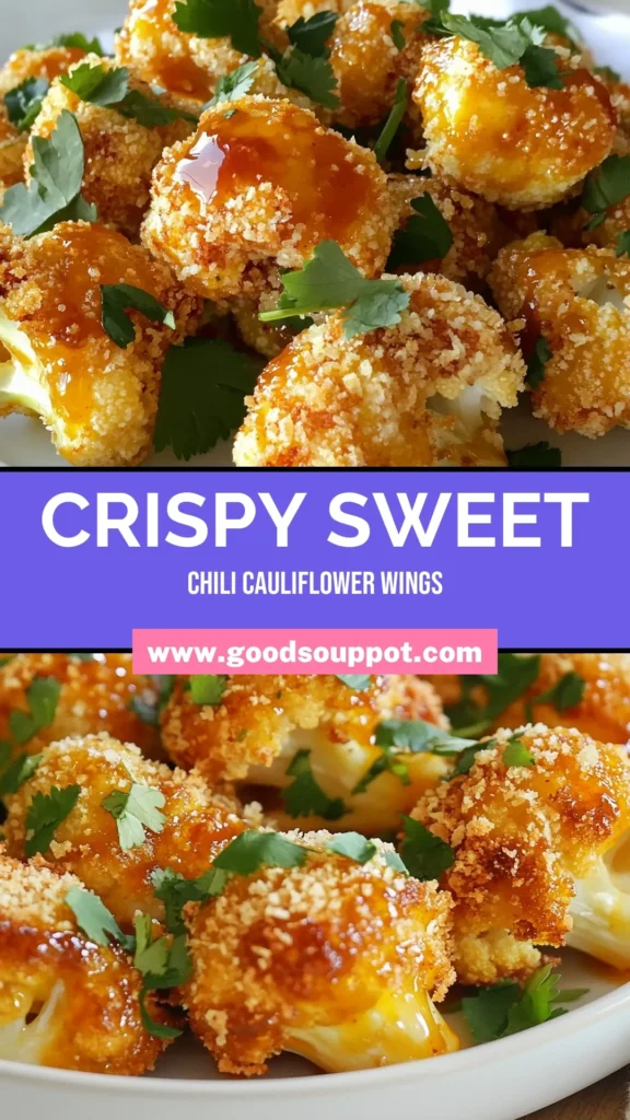 Discover the ultimate vegan treat with these Sweet Chili Cauliflower Wings! These crispy cauliflower bites are perfect for game day or any gathering, making them a delicious plant-based appetizer. Baked to perfection and tossed in a sticky sweet chili sauce, these baked cauliflower wings are sure to impress. Try this easy recipe and elevate your vegan cauliflower recipes. Save for later and enjoy! #VeganRecipes #PlantBased #Appetizers #CauliflowerWings