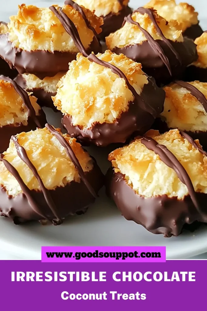 Discover the joy of making chocolate dipped coconut macaroons with this easy coconut macaroon recipe! These delightful homemade coconut macaroons are perfect for satisfying your sweet tooth. With just a few simple ingredients, you can whip up these delicious sweetened coconut dessert treats in no time. Don’t miss out on this tasty dessert—try these easy macaroons with chocolate today! Save this recipe for your next baking adventure! #CoconutMacaroons #DessertRecipe #EasyBaking #ChocolateTreats