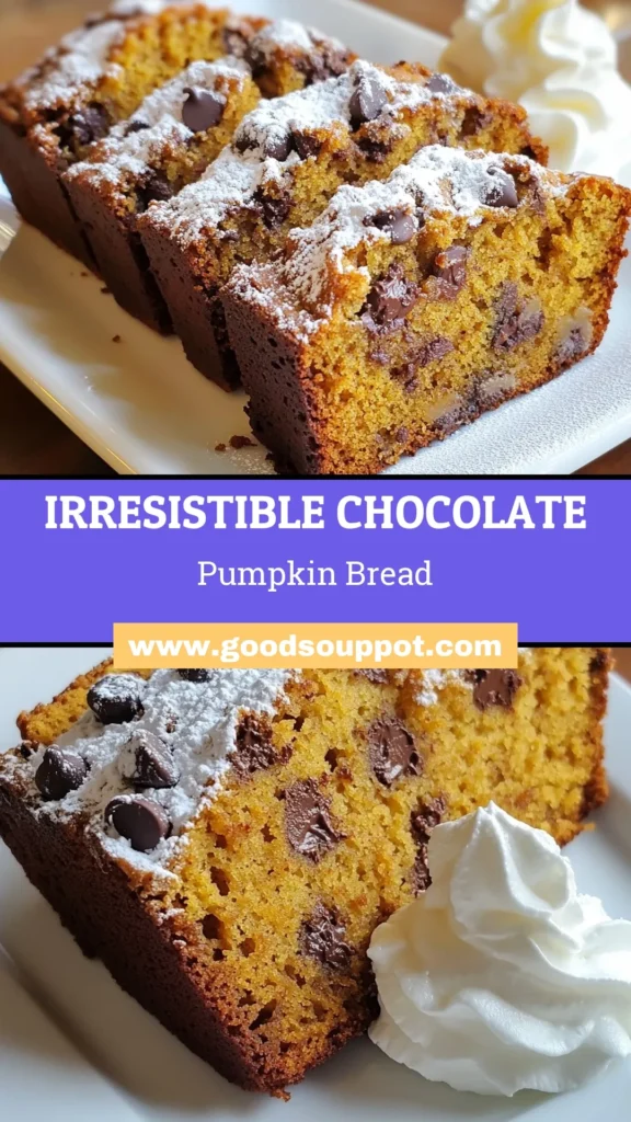 Indulge in this easy chocolate chip pumpkin bread recipe, perfect for fall baking! This decadent pumpkin dessert combines the rich flavors of pumpkin and chocolate, making it a must-try this season. With simple ingredients and an easy preparation, you'll quickly whip up a delicious loaf that’s great for sharing or enjoying solo. Save this recipe and treat yourself to the ultimate fall treat! #ChocolateChipPumpkinBread #PumpkinBreadRecipe #FallBaking #EasyPumpkinBreadWithChocolate