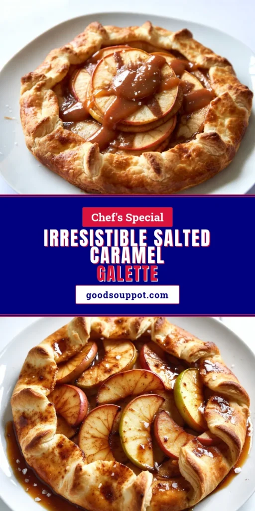 Indulge in the ultimate fall treat with this delicious salted caramel apple galette! This easy apple galette recipe features a buttery crust and sweet apple filling drizzled with homemade salted caramel dessert. Perfect for seasonal dessert recipes, this rustic apple galette is sure to impress. Make it for your next gathering and watch it disappear! Try this recipe now for a delightful treat. #SaltedCaramel #AppleGalette #DessertRecipes #FallBaking