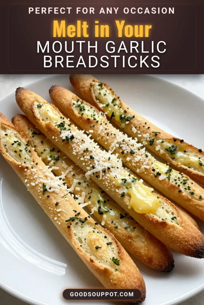 Indulge in the irresistible flavor of homemade garlic herb breadsticks! This easy garlic breadsticks recipe combines tender dough with aromatic garlic, fresh herbs, and a hint of olive oil for the perfect side dish or snack. Add a sprinkle of Parmesan for a cheesy twist. Enjoy warm and freshly baked, these olive oil breadsticks are a must-try. Save this recipe for your next meal! #GarlicHerbBreadsticks #EasyGarlicBreadsticks #OliveOilBreadsticks #ParmesanGarlicBreadsticks