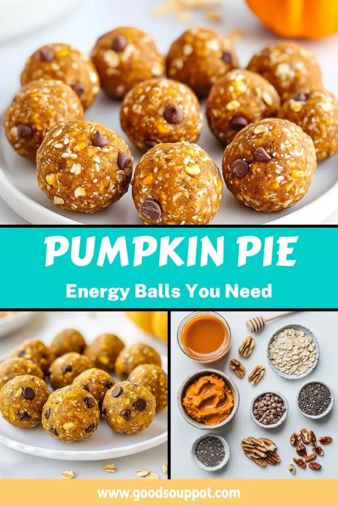 Satisfy your cravings with these delicious Pumpkin Pie Energy Balls! Perfect as healthy pumpkin snacks, these no-bake energy bites are packed with flavor and nutrition. Made with simple ingredients like oats, pumpkin puree, and nut butter, these pumpkin protein balls are the ideal vegan energy balls recipe for a quick boost. Ready in just 15 minutes! Try them today and energize your day. #PumpkinPieEnergyBalls #HealthyPumpkinSnacks #NoBakeEnergyBites #VeganEnergyBallsRecipe