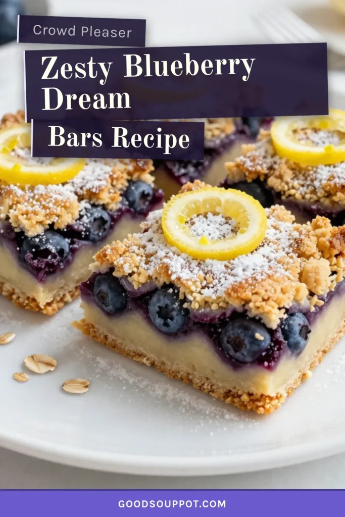 Indulge in these Lemon Blueberry Crumb Bars, a delightful take on blueberry dream bars! This zesty blueberry recipe combines fresh berries and a buttery crumb topping, making it the perfect lemon blueberry dessert. Enjoy easy blueberry bars that are ideal for snacks or dessert. Ready in just one hour, these fresh blueberry snacks will impress your family and friends! Try this recipe today and elevate your dessert game! #BlueberryDreamBars #LemonBlueberryDessert #EasyBlueberryBars #ZestyBlueberryRecipe