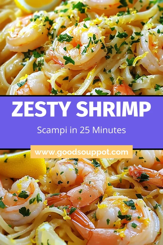 Discover the deliciousness of Lemon Garlic Shrimp Scampi with this easy shrimp scampi recipe! Perfect for a quick shrimp dinner, this dish pairs tender shrimp with garlicky flavors and zesty lemon over linguine or spaghetti. In just 25 minutes, you can whip up a satisfying meal that your family will love. Ready for a seafood treat? Try this easy garlic shrimp pasta today! Save and share for a weeknight winner! #ShrimpScampi #EasyPasta #SeafoodRecipe #QuickDinner