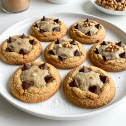 To make these cookies, you need the following ingredients: - 1 cup unsalted butter (2 sticks) - 1 cup brown sugar, packed - 1/2 cup granulated sugar - 2 large eggs - 2 teaspoons vanilla extract - 3 cups all-purpose flour - 1 teaspoon baking soda - 1 teaspoon sea salt - 1 1/2 cups semi-sweet chocolate chunks - 1/2 cup chopped walnuts (optional) Using the right amounts is key to great cookies. The butter must be unsalted to control the salt level. Brown sugar adds moisture and flavor, while granulated sugar helps cookies spread. The eggs bind the mix and add richness. You need the flour to give structure. Baking soda helps them rise, while salt boosts the taste. Lastly, the chocolate chunks provide that sweet, melty goodness. Feel free to mix it up! You can add 1/2 cup of chopped walnuts for crunch and flavor. If you like, swap some chocolate chunks for white chocolate or dark chocolate. You could even add a pinch of cinnamon for a warm spice. Each tweak adds a unique twist to this classic treat! {{ingredient_image_1}} Start by preheating your oven to 350°F (175°C). This heat is perfect for baking cookies. While the oven heats, line two baking sheets with parchment paper. This step keeps the cookies from sticking. It also makes cleanup a breeze. Make sure to leave some space between the sheets for air to flow. Next, you will make the brown butter. In a medium saucepan, melt 1 cup of unsalted butter over medium heat. Watch it closely and stir often. After about 5-7 minutes, the butter will turn golden brown. It will also smell nutty. This is the key to rich flavor. Be careful not to let it burn. Once it is browned, remove it from the heat and let it cool slightly. In a large mixing bowl, combine 1 cup of packed brown sugar and 1/2 cup of granulated sugar. Pour in the cooled brown butter. Mix it well until smooth. Now, add 2 large eggs, one at a time. Make sure to mix well after each egg. Stir in 2 teaspoons of vanilla extract for extra taste. In another bowl, whisk together 3 cups of all-purpose flour, 1 teaspoon of baking soda, and 1 teaspoon of sea salt. Gradually add this dry mix to your wet ingredients. Stir gently until just combined. Be careful not to overmix. Finally, fold in 1 1/2 cups of semi-sweet chocolate chunks and 1/2 cup of chopped walnuts if you like. Your dough is ready to scoop! To make brown butter, start with unsalted butter in a pan. Cook it over medium heat. Stir it often. Keep an eye on it. After about five to seven minutes, it will turn golden brown. The butter will give off a nutty smell. This is when you need to remove it from the heat. Let it cool a bit before using. Brown butter adds depth to your cookies, making them taste special. Baking time can change how your cookies turn out. For chewy cookies, bake for about 10 minutes. The edges should be golden, and the center looks soft. If you prefer crispy cookies, bake them for up to 12 minutes. They will be golden all over. Remember, cookies will continue to cook on the baking sheet after you take them out. So, watch them closely! To keep cookies fresh, store them in an airtight container. This helps maintain their softness. If you want them to stay chewy, add a slice of bread to the container. The bread keeps the cookies moist. For longer storage, you can freeze them. Wrap each cookie in plastic wrap and place them in a freezer bag. When you want to enjoy them, thaw them at room temperature. They will taste as good as fresh! Pro Tips Browning Butter: Make sure to keep a close eye on the butter while it's browning, as it can go from perfect to burnt quickly. Look for a golden color and a nutty aroma. Chill the Dough: For even better flavor and texture, consider chilling the dough for at least 30 minutes before baking. This helps the cookies to hold their shape. Sea Salt Finish: Sprinkling a little sea salt on top of the cookies right before baking enhances their flavor and adds a gourmet touch. Storing Cookies: Store baked cookies in an airtight container at room temperature for up to a week, or freeze for longer storage. They taste great even after freezing! {{image_2}} You can mix things up with sugars in this recipe. Instead of brown sugar, try using coconut sugar for a slight caramel flavor. You can also use all granulated sugar if you prefer a lighter taste. Each sugar gives a unique texture and flavor, so feel free to experiment. Want to add some flair to the cookies? You can mix in chopped walnuts or pecans for crunch. If you love spice, try a pinch of cinnamon or nutmeg. These flavors can change the whole cookie experience. Get creative and make the recipe your own! For a gluten-free treat, swap out all-purpose flour for a gluten-free flour blend. Make sure the blend contains xanthan gum for the right texture. You can also use almond flour for a nutty taste. Just remember, the baking time may vary, so keep an eye on your cookies! To keep your brown butter chocolate chunk cookies fresh, store them in an airtight container. This keeps them soft and chewy. If you want to keep them for longer, layer the cookies with parchment paper. This method helps them not stick together. Make sure to place the container in a cool, dry place away from sunlight. Freezing cookies is a great way to enjoy them later. First, let the cookies cool completely. Then, place them on a baking sheet in a single layer. Freeze them for about an hour until firm. After that, transfer the cookies to a freezer-safe bag or container. They can last up to three months in the freezer. When you want one, just take it out, and enjoy! Reheating your cookies can bring back their fresh-baked taste. Preheat your oven to 350°F (175°C). Place the cookies on a baking sheet. Heat them for about 5 to 7 minutes. This warms them up nicely and keeps them soft. You can also use a microwave. Heat a cookie for about 10-15 seconds. This method makes them warm but watch closely to avoid them getting too hot. Brown sugar adds moisture and a rich flavor. It helps make the cookies soft and chewy. Granulated sugar helps with structure and sweetness. Using both gives you the best of both worlds. Yes! You can use milk chocolate or dark chocolate instead of semi-sweet. You can even mix them for a fun twist. Try adding white chocolate chunks or even peanut butter chips. Choose what you love! Look for golden edges and slightly underbaked centers. The cookies will firm up as they cool. If they are too puffy, they need more time. Keep an eye on them, as every oven is different! This blog post covered the key steps and ingredients for making delicious cookies. We explored how to prepare your oven, make brown butter, and mix your ingredients. I shared tips for perfecting your batch and storing the cookies for freshness. By trying variations, you can customize flavors and even accommodate dietary needs. Making cookies can be fun and rewarding. With these insights, you can bake like a pro. Enjoy the process and the tasty results!