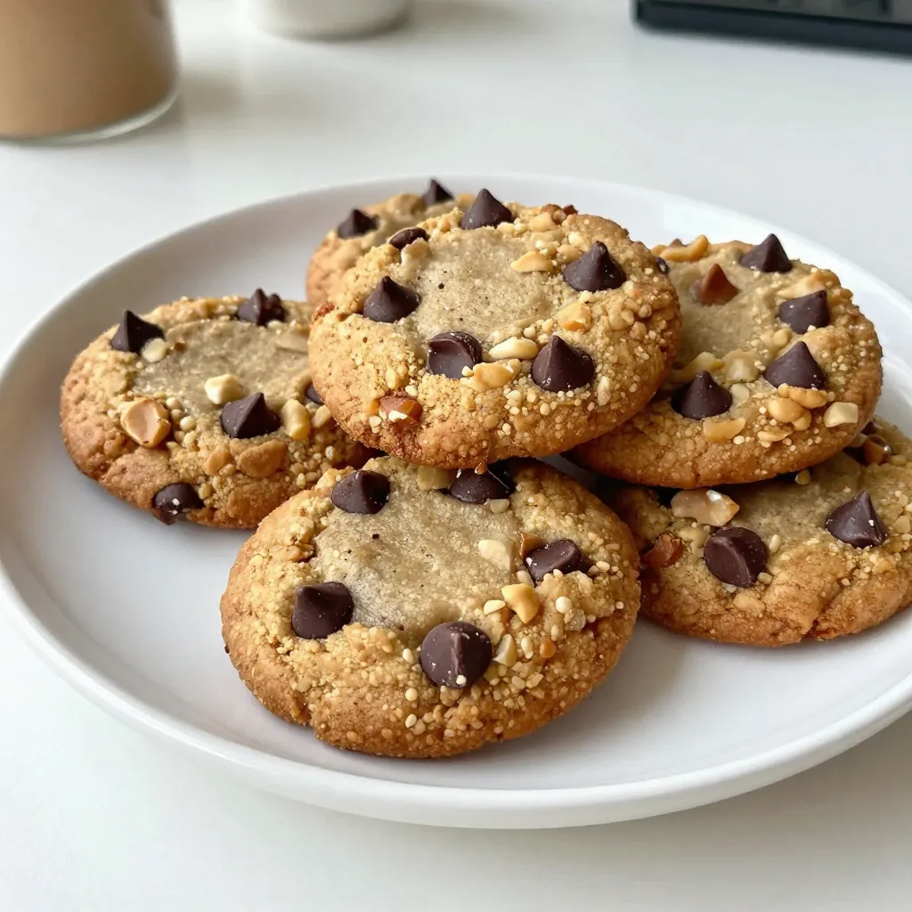 To make these tasty peanut butter oatmeal energy cookies, you need the following: - 1 cup natural peanut butter - 1/2 cup honey or maple syrup - 1 teaspoon vanilla extract - 1 cup rolled oats - 1/2 cup whole wheat flour - 1/2 teaspoon baking soda - 1/4 teaspoon salt - 1/2 cup dark chocolate chips (or raisins for a healthier option) - 1/4 cup chopped nuts (walnuts, almonds, or cashews) These ingredients blend perfectly to create a chewy and satisfying cookie. You can mix in some fun extras for different flavors: - Dried fruits like cranberries or apricots - Seeds like chia or flaxseed for added crunch - Coconut flakes for a tropical twist These add-ins can enhance the taste and texture of your cookies. Choosing high-quality ingredients makes a big difference. Here are some brands I trust: - Peanut Butter: Look for brands like Justin's or Skippy for natural options. - Honey: Manuka honey is great for flavor and health. - Oats: Bob’s Red Mill rolled oats are a reliable choice. - Chocolate Chips: Ghirardelli or Enjoy Life for dark chocolate. Using these brands can help ensure your cookies turn out delicious! {{ingredient_image_1}} First, turn on your oven to 350°F (175°C). This step makes sure your cookies bake evenly. Next, take a baking sheet and line it with parchment paper. This keeps the cookies from sticking and makes cleanup easy. In a big bowl, add 1 cup of natural peanut butter. Then, pour in 1/2 cup of honey or maple syrup. Add 1 teaspoon of vanilla extract for flavor. Stir these ingredients together until they are smooth. You want to make sure everything is well mixed. In another bowl, mix together 1 cup of rolled oats, 1/2 cup of whole wheat flour, 1/2 teaspoon of baking soda, and 1/4 teaspoon of salt. This blend gives structure to your cookies. Make sure there are no clumps in the mixture. Now, slowly add the dry ingredients to the wet mix. Stir until the dough is fully combined. Fold in 1/2 cup of dark chocolate chips and 1/4 cup of chopped nuts. Use a tablespoon or a cookie scoop to place the dough on the prepared baking sheet. Keep them about 2 inches apart. Flatten each ball slightly with the back of the scoop. Bake for 10-12 minutes. Look for golden edges and set centers. Once done, let the cookies cool on the sheet for 5 minutes. Then, transfer them to a wire rack to cool completely. To get the best cookie texture, use natural peanut butter. This type keeps the dough moist and rich. Choose a creamy peanut butter for a soft cookie. If you prefer a bit of chewiness, add an extra tablespoon of oats. This small change can make a big difference in how your cookies feel. Bake them until the edges turn golden. This will help keep the inside soft and chewy. You can easily make these cookies healthier. Instead of honey, use maple syrup. It adds sweetness without extra calories. For a lower-carb option, use almond flour instead of whole wheat flour. You can swap dark chocolate chips for raisins or dried fruit for added fiber. You can even skip the nuts if you want a nut-free snack. These swaps keep your cookies delicious and wholesome. To make these cookies vegan, replace honey with maple syrup. This keeps the sweetness while making it plant-based. You can also use flaxseed meal mixed with water as an egg substitute. Mix one tablespoon of flaxseed meal with two and a half tablespoons of water. Let it sit for five minutes before adding it to the dough. This small change helps bind the cookies without using eggs. Enjoy your vegan peanut butter oatmeal energy cookies! Pro Tips Use Natural Peanut Butter: Opt for natural peanut butter without added sugars or oils for a healthier option that enhances flavor. Customize Your Add-ins: Feel free to experiment with different nuts or dried fruits to create your own unique flavor combinations. Chill the Dough: For a thicker cookie, chill the dough for about 30 minutes before baking to help maintain shape. Storage Tips: Store cookies in an airtight container at room temperature for up to a week or freeze for longer shelf life. {{image_2}} You can make these cookies nut-free. Just swap the peanut butter for sun butter or soy nut butter. Both options give a creamy texture without nuts. They taste great and keep the cookies soft. You can spice up your cookies easily. A pinch of cinnamon or nutmeg adds warmth. Try adding a dash of ginger for a kick. These spices enhance the cookie's taste and make them unique. Mix-ins can change the cookie game. Swap dark chocolate chips for dried fruits like cranberries or apricots. You can also add seeds like chia or flaxseed for extra crunch and nutrition. These choices keep things fresh and exciting. To keep your Peanut Butter Oatmeal Energy Cookies fresh, store them in an airtight container. Place parchment paper between layers to avoid sticking. These cookies taste best within the first few days. However, they can last up to a week at room temperature. If you want to enjoy these cookies later, freezing is a great option. First, let the cookies cool completely. Then, place them in an airtight bag or container. Make sure to remove as much air as possible. These cookies can last for up to three months in the freezer. When ready to eat, let them thaw at room temperature. For short-term storage, any airtight container works well. Glass jars or plastic containers are perfect. For longer storage, use freezer-safe bags or containers. Label them with the date to keep track. This way, you’ll always know when you made your delicious treats. To make these cookies gluten-free, swap the whole wheat flour for gluten-free flour. You can use almond flour or coconut flour as good options. Make sure to check the labels on your oats as well. Look for oats marked gluten-free to avoid cross-contamination. Yes, you can use different sweeteners. You can replace honey with agave syrup or use maple syrup for a different taste. If you want a lower-calorie option, try using stevia or monk fruit sweetener. Adjust the amount according to your taste and the brand's instructions. These cookies last for about one week at room temperature. Store them in an airtight container to keep them fresh. If you want to keep them longer, consider freezing them. They can last up to three months in the freezer. The best way to reheat leftover cookies is in the oven. Preheat your oven to 300°F (150°C). Place the cookies on a baking sheet for about 5 minutes. This warms them up and makes them soft again. You can also use a microwave for 10-15 seconds, but they may turn chewy. In this article, we explored the key ingredients and step-by-step instructions for making delicious cookies. You learned tips for the best texture and healthy substitutions. We also covered various cookie variations, along with storage info to keep them fresh. Baking cookies can be fun and easy. With these guidelines, you can create treats that suit your taste. Enjoy your baking journey and share your creations with friends and family!