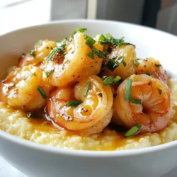 - 1 cup grits (stone-ground preferred) - 4 cups water (or chicken broth for added flavor) - 1 pound large shrimp, peeled and deveined - 4 tablespoons unsalted butter, divided - 4 cloves garlic, minced - 1 cup sharp cheddar cheese, shredded - 1/2 cup heavy cream - 1 teaspoon smoked paprika - 1/2 teaspoon cayenne pepper (optional, for heat) - Salt and pepper to taste - 2 green onions, sliced (for garnish) - Fresh parsley, chopped (for garnish) If you want to boost the taste, try these options: - Lemon juice for brightness. - Old Bay seasoning for extra seasoning. - A splash of Worcestershire sauce for depth. - Fresh herbs like thyme or basil for freshness. You can swap out some items if needed: - Use instant grits instead of stone-ground for quicker prep. - Shrimp can be replaced with scallops or chicken if desired. - If you don't have heavy cream, use whole milk or cream cheese. - For a dairy-free option, use plant-based cheese and cream. - Fresh garlic can be replaced with garlic powder, but fresh is best. {{ingredient_image_1}} To start, grab a medium pot. Bring 4 cups of water or chicken broth to a boil. A pinch of salt helps add flavor. Slowly stir in 1 cup of grits. This step is key for a smooth texture. Reduce the heat to low. Cook the grits based on the package instructions. Usually, this takes about 20-30 minutes. Stir occasionally as they cook. You want them thick and creamy. When the grits are almost done, add 1 cup of shredded cheddar cheese. Pour in 1/2 cup of heavy cream for richness. Mix well and season with salt and pepper to taste. Keep the grits warm on low heat while you cook the shrimp. Next, heat a large skillet over medium heat. Melt 2 tablespoons of unsalted butter in the skillet. Add 4 cloves of minced garlic. Sauté for about 1 minute. This will make your kitchen smell amazing. Be careful not to burn the garlic. Now, add 1 pound of peeled and deveined shrimp to the skillet. Sprinkle with 1 teaspoon of smoked paprika, and add cayenne pepper if you like it spicy. Season with salt and pepper. Cook the shrimp for about 2-3 minutes on each side. They should turn pink and opaque when done. When the shrimp are cooked, remove the skillet from heat. Add the remaining 2 tablespoons of butter. Swirl the pan until the butter melts and coats the shrimp. This adds a rich flavor. Now it’s time to serve! Spoon a generous amount of cheesy grits onto each plate. Top the grits with the garlic butter shrimp. Drizzle some of the buttery sauce from the pan over the shrimp. This extra sauce makes it even tastier. Garnish your dish with sliced green onions and chopped parsley. This adds color and freshness. Enjoy the delicious flavors of your garlic butter shrimp and grits! To make smooth and creamy grits, start with stone-ground grits. These grits give a rich flavor. Use four cups of water or chicken broth for more taste. Bring it to a boil and add a pinch of salt. Slowly stir in the grits while adding them. This helps avoid lumps. Cook on low heat for 20-30 minutes, stirring often. When they thicken, stir in sharp cheddar cheese and heavy cream. This makes the grits extra creamy and rich in flavor. For juicy shrimp, use large, fresh shrimp. Peel and devein them before cooking. When you add shrimp to the skillet, ensure the pan is hot. This helps them cook evenly. Cook for 2-3 minutes on each side. They should turn pink and opaque. Overcooking makes shrimp tough, so watch them closely. After they’re cooked, swirl in the rest of the butter. This coats the shrimp in a garlic butter sauce, keeping them moist and flavorful. For a beautiful presentation, spoon cheesy grits onto each plate first. Then, place the garlic butter shrimp on top. Drizzle extra sauce from the skillet over the shrimp. This adds flavor and makes it look great. Finally, garnish with sliced green onions and chopped parsley. This adds color and freshness. You can also serve with a wedge of lemon for a zesty touch. Enjoy your dish with a nice salad or crusty bread for a complete meal. Pro Tips Use Quality Shrimp: Choose fresh or frozen shrimp that is wild-caught for the best flavor and texture. Perfect Grits: Stirring occasionally while cooking grits prevents lumps and ensures a creamy texture. Adjust Seasoning: Taste and adjust the seasoning of the shrimp and grits before serving to suit your palate. Garnish Smartly: A sprinkle of fresh herbs not only enhances flavor but also adds visual appeal to your dish. {{image_2}} You can switch up the cheese in this dish. While I love sharp cheddar, you might try pepper jack for a kick. Creamy gouda adds a nice touch, too. If you want something lighter, use mozzarella. Each cheese gives a new flavor, making your shrimp and grits even better. Want to make this dish heartier? Add veggies like spinach or bell peppers. Sauté them in the skillet before adding the shrimp. You can also mix in cooked sausage or chicken for extra protein. This boosts flavor and fills you up more. Do you like it hot? Increase the cayenne pepper for more heat. If you prefer mild flavors, skip the cayenne. You might add a dash of hot sauce instead. Adjusting spice levels makes this dish fit your taste perfectly. To store your leftover Garlic Butter Shrimp & Grits, let them cool first. Place the grits and shrimp in separate airtight containers. This keeps the textures nice. Store them in the fridge for up to three days. When reheating, add a splash of water or broth to the grits. This helps them regain creaminess. Heat the grits in a pot over low heat. Stir often to avoid sticking. For the shrimp, use a skillet over medium heat. Heat until warm, but don’t overcook them. You can freeze the shrimp and grits, but keep them separate. Place cooled grits in a freezer bag, squeezing out air. For shrimp, use a container or bag, too. They can last up to three months in the freezer. To use, thaw overnight in the fridge and follow the reheating tips. Yes, you can use instant grits. They cook faster than stone-ground grits. Just follow package directions. Instant grits will be softer and less chewy. If you prefer a heartier texture, stick with stone-ground. You can use half-and-half or whole milk as a substitute. If you want a dairy-free option, try coconut milk. This will add a slight coconut flavor. Each option will change the dish's texture a bit. Choose based on what you like best. To add heat, increase the cayenne pepper. You can also use hot sauce for extra spice. Another option is to add diced jalapeños to the shrimp. Adjust the spice levels to match your taste. Start with a little, then add more if you want. This blog post covered key ingredients, step-by-step instructions, and helpful tips for making garlic butter shrimp with grits. You learned how to make the dish flavorful and adjust it to your taste. Remember to experiment with different cheeses, spices, and add-ins. Storing leftovers properly will keep your meal fresh. Whether you stick to the basics or try variations, this dish can please everyone. Enjoy cooking and sharing this tasty meal!